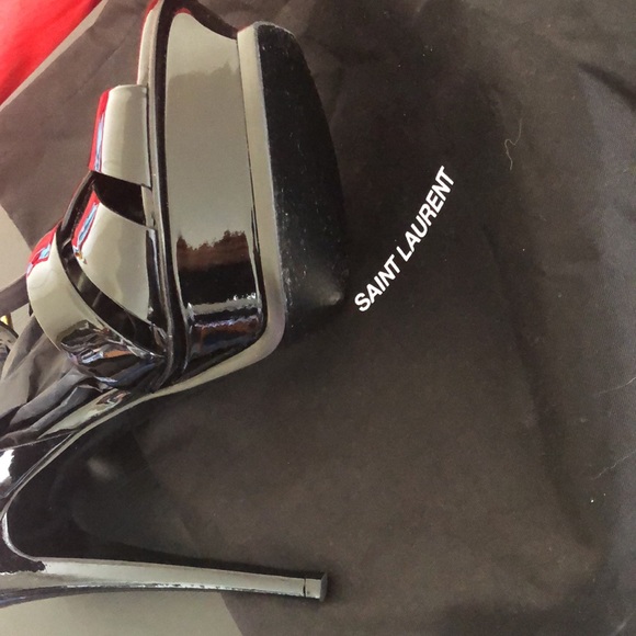 SAINT LAURENT Tribute T-Strap Platform Sandal - Picture 5 of 6